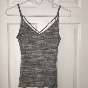 Hollister S grey crossed tanktop👽